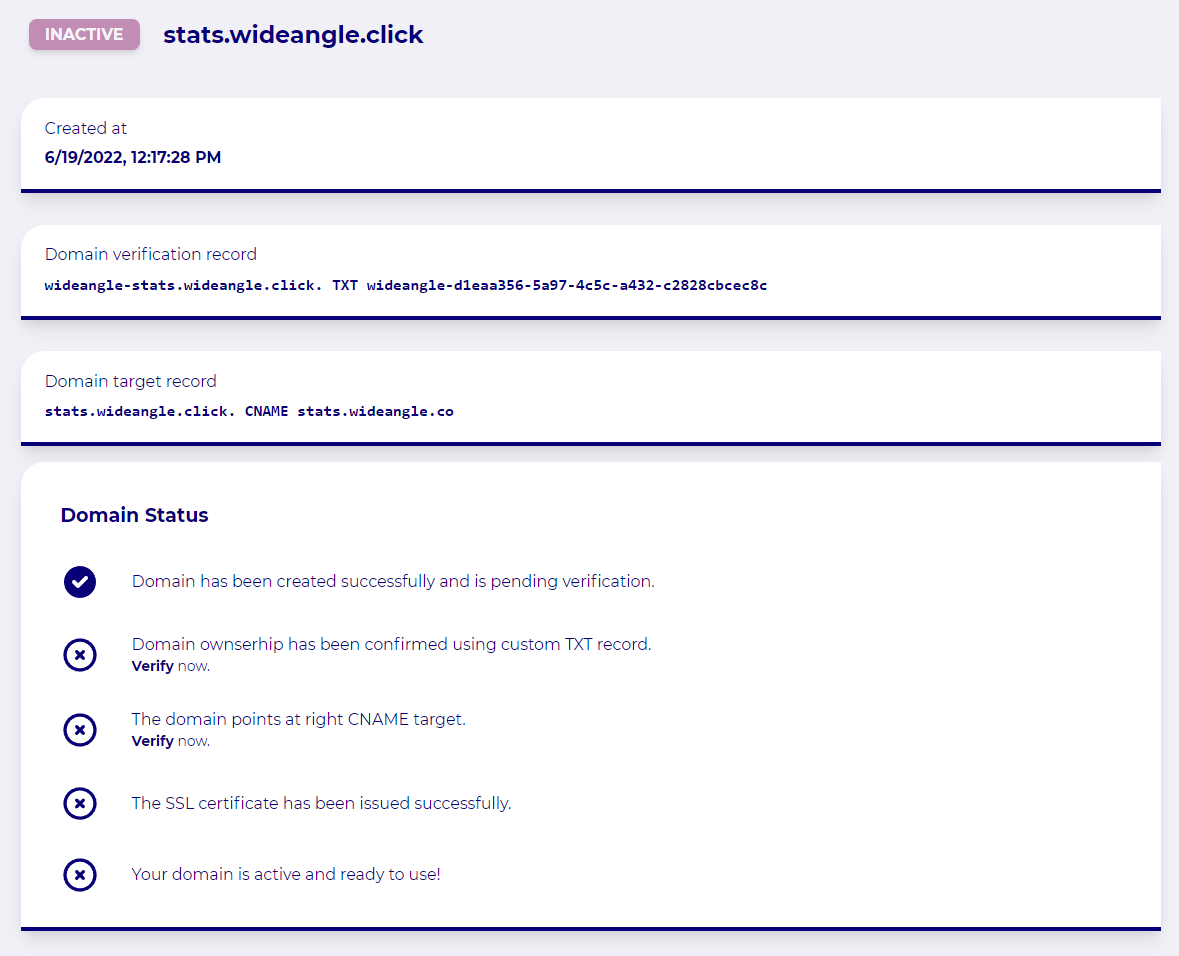 Verify domain ownership