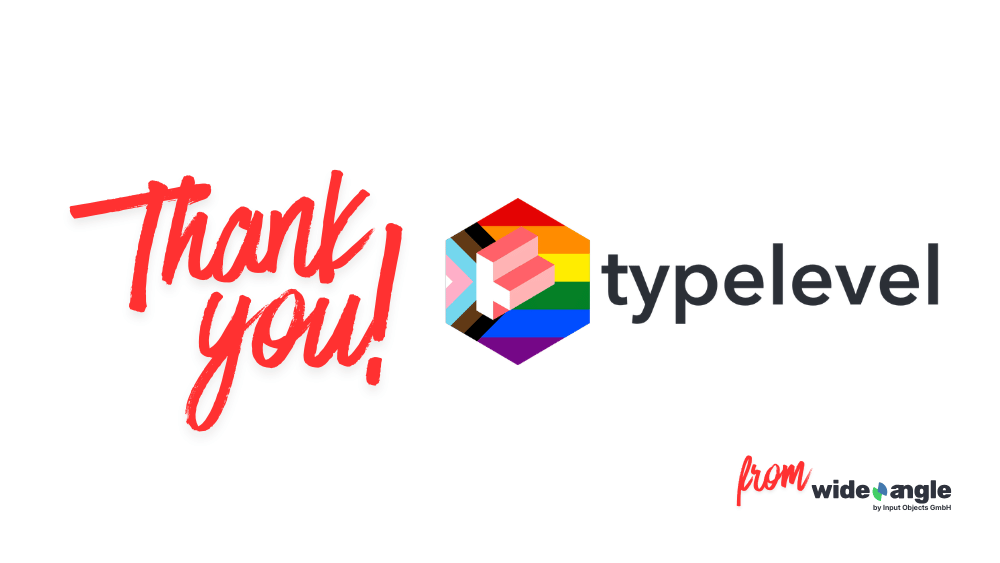 Thank you note. Typelevel logo.
